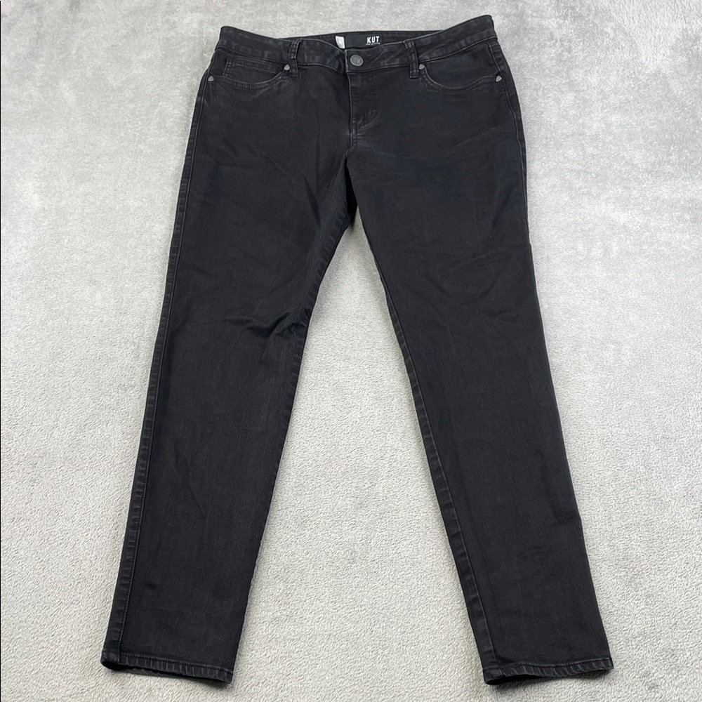 Kut from the Kloth 14 Black Charcoal Dark Wash Diana Curvy Skinny Jeans‎